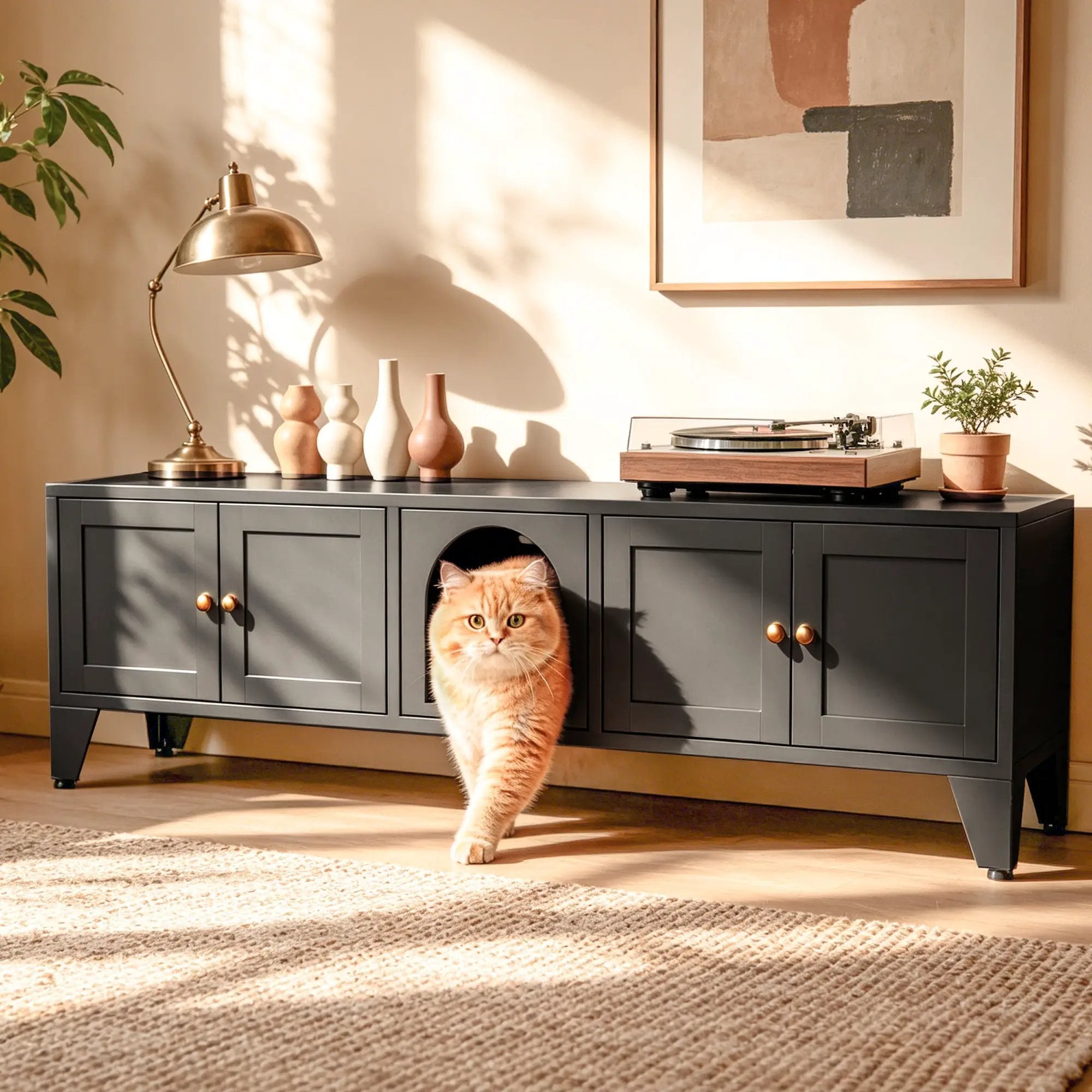 58" Metal Cat Litter Box Enclosure by HouseOfZazla