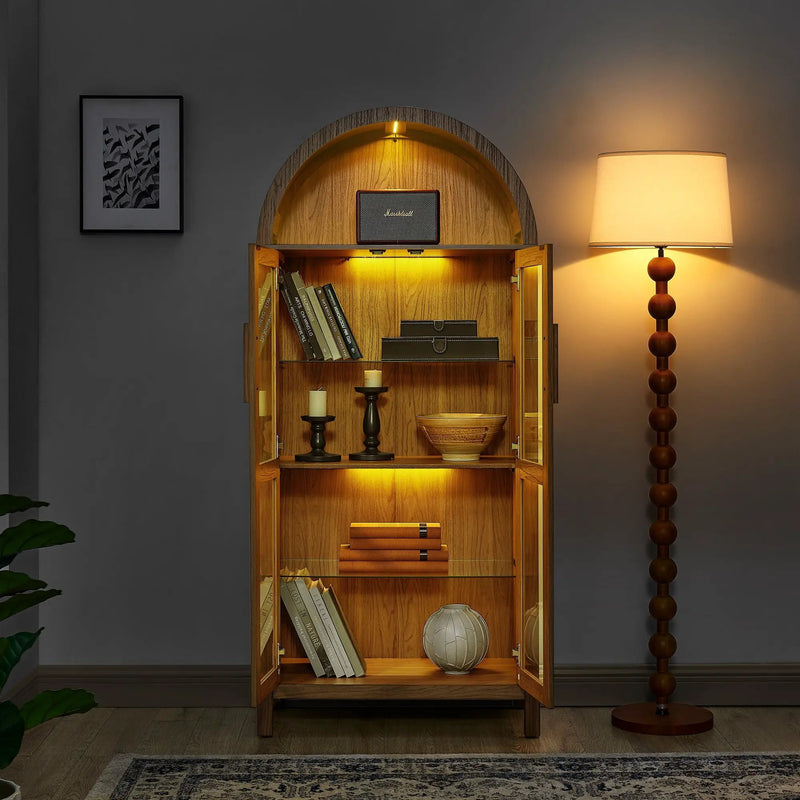 High Arched Storage Cabinet with Lamp by HouseOfZazla