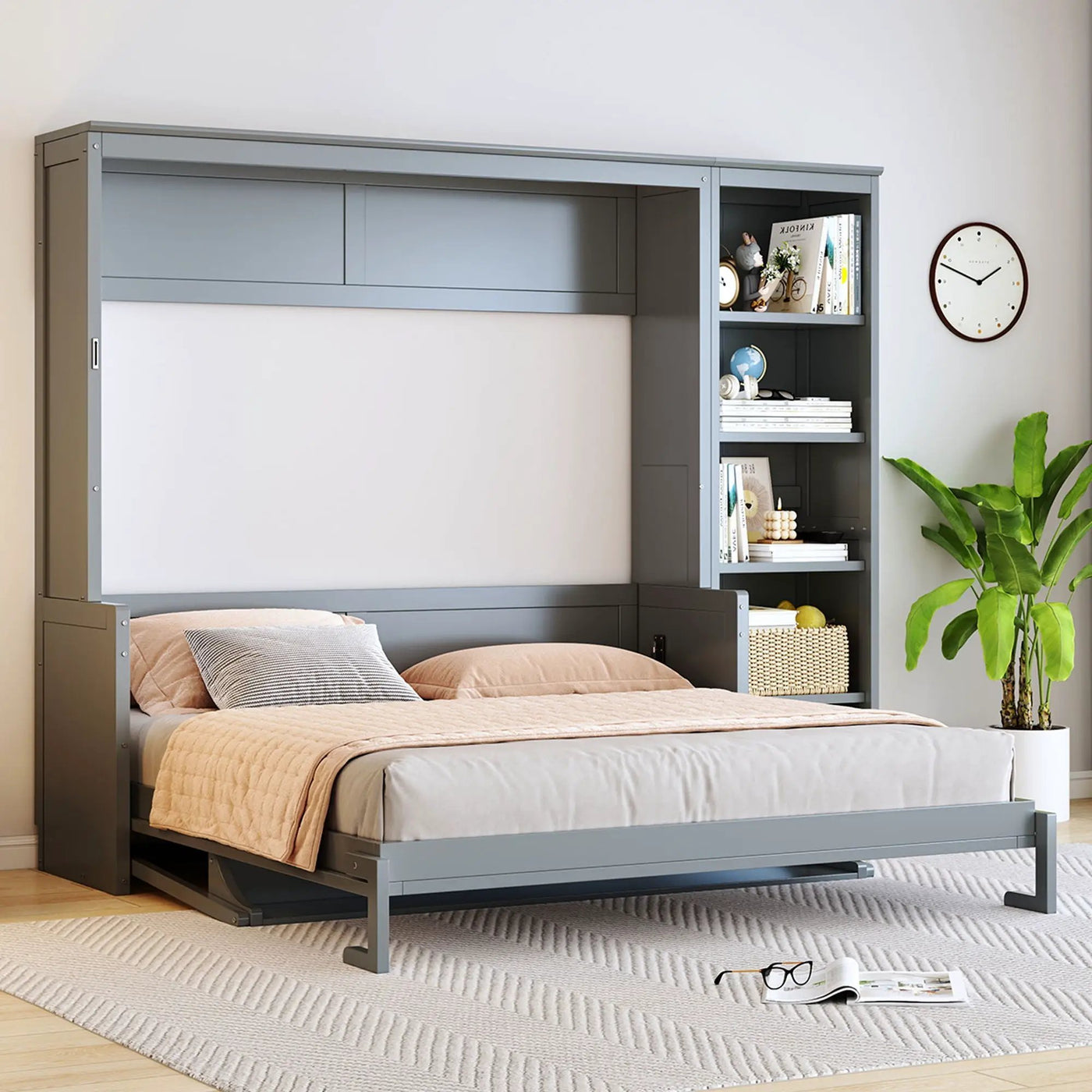 Sturdy Murphy Bed With Desk And Bookshelf by Unique Piece Furniture