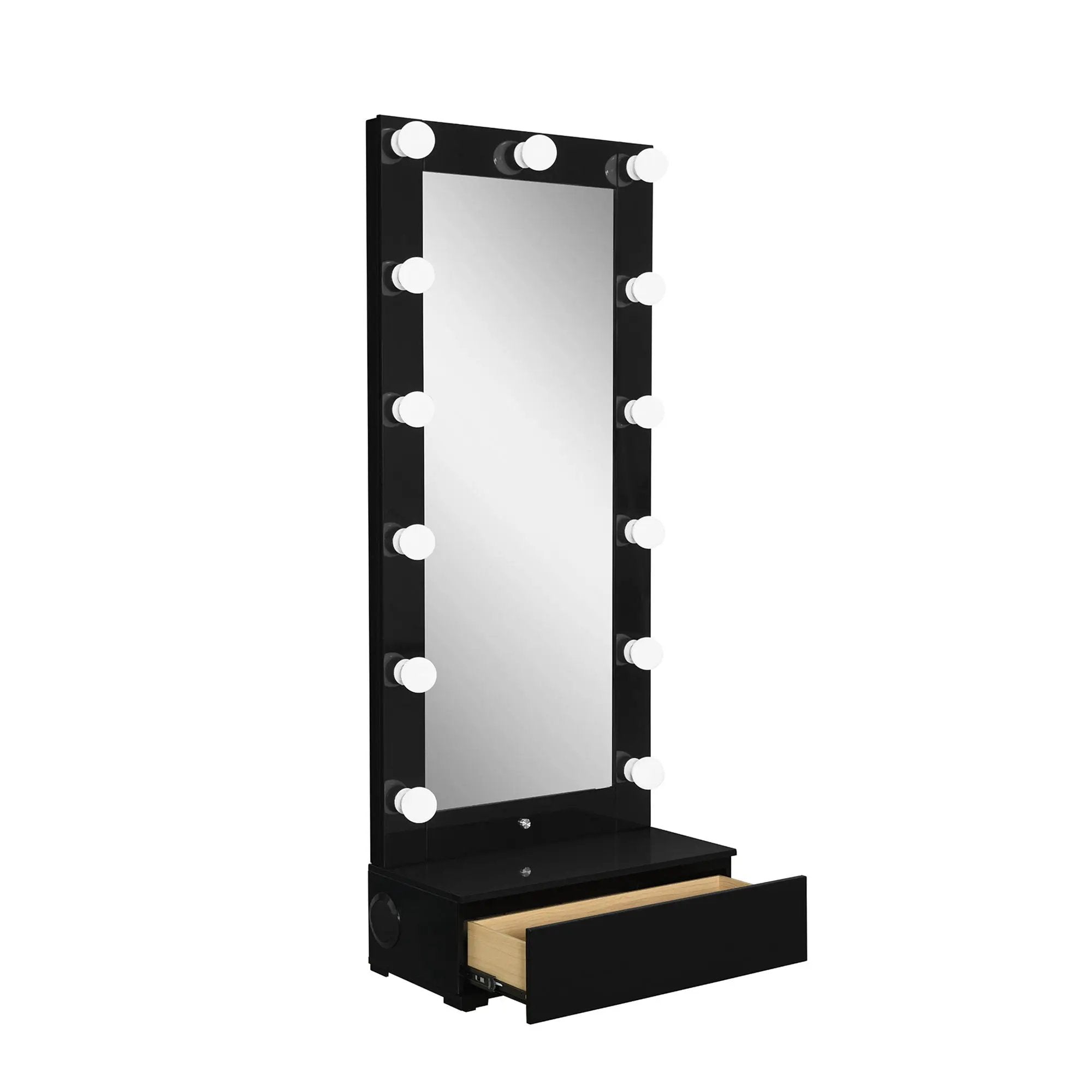 Elisa - Narrow Tall Mirror With Speaker And Drawer by Unique Piece Furniture