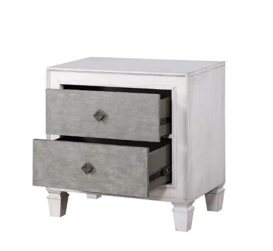 Katia - Weathered Night Stand - Gray / White by Unique Piece Furniture