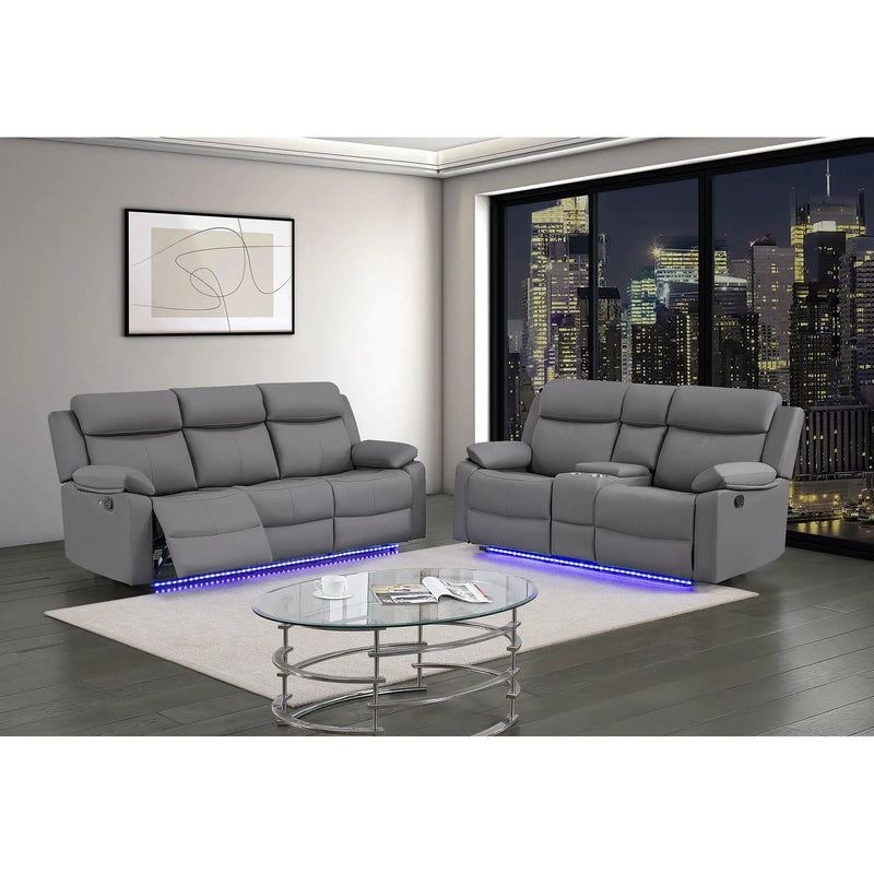 Blanche - Reclining Set With LED Lights, Speaker by Unique Piece Furniture