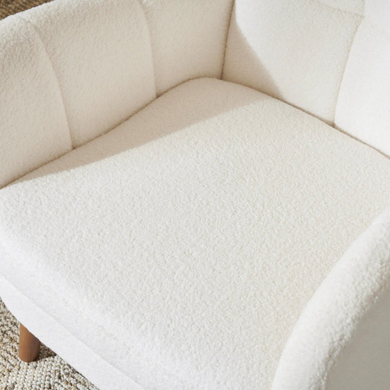 Accent Chair With Birch Wood Legs - White by HouseOfZazla