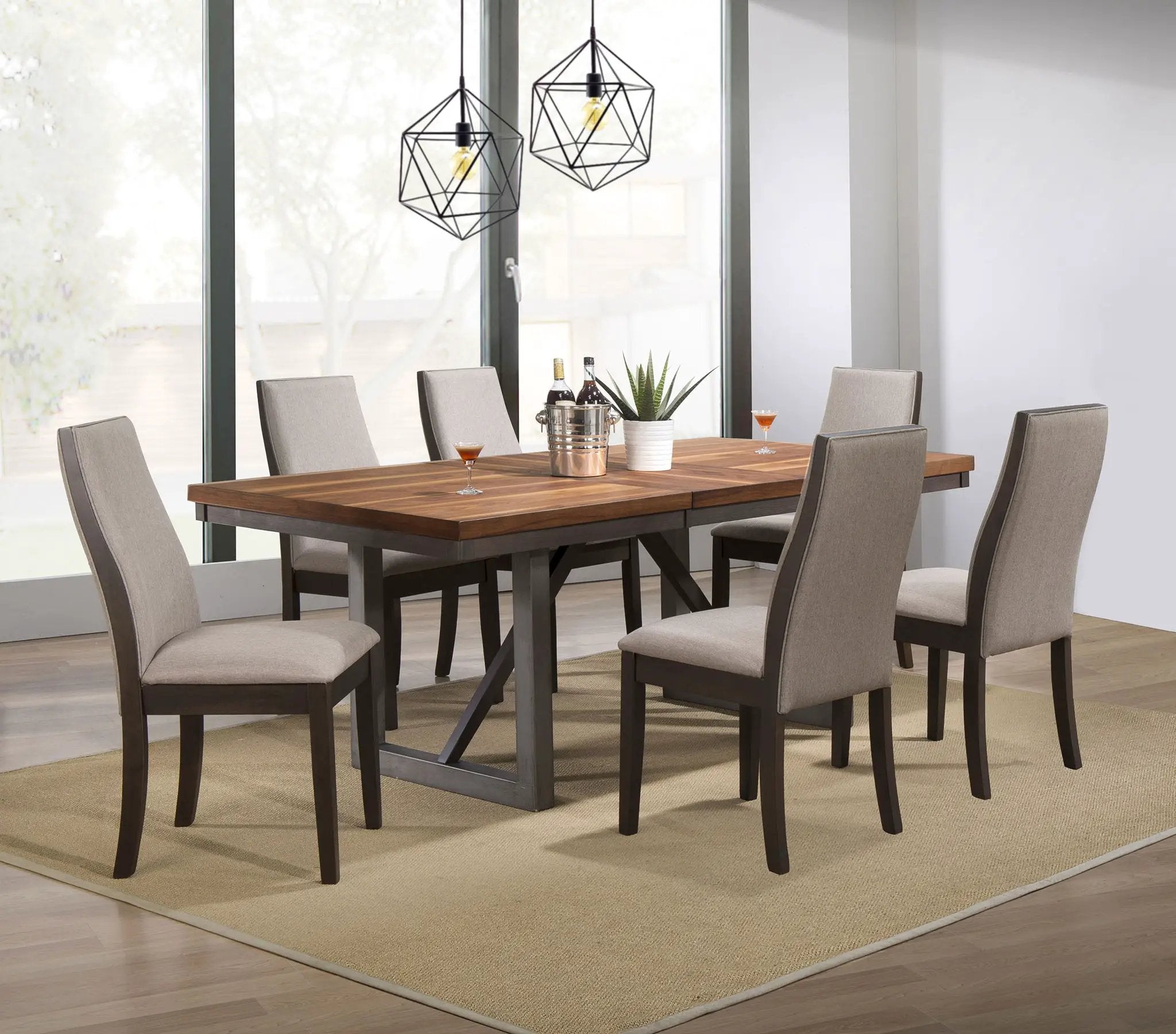 Spring Creek 7-piece Rectangular Dining Table Set Taupe by Unique Piece Furniture
