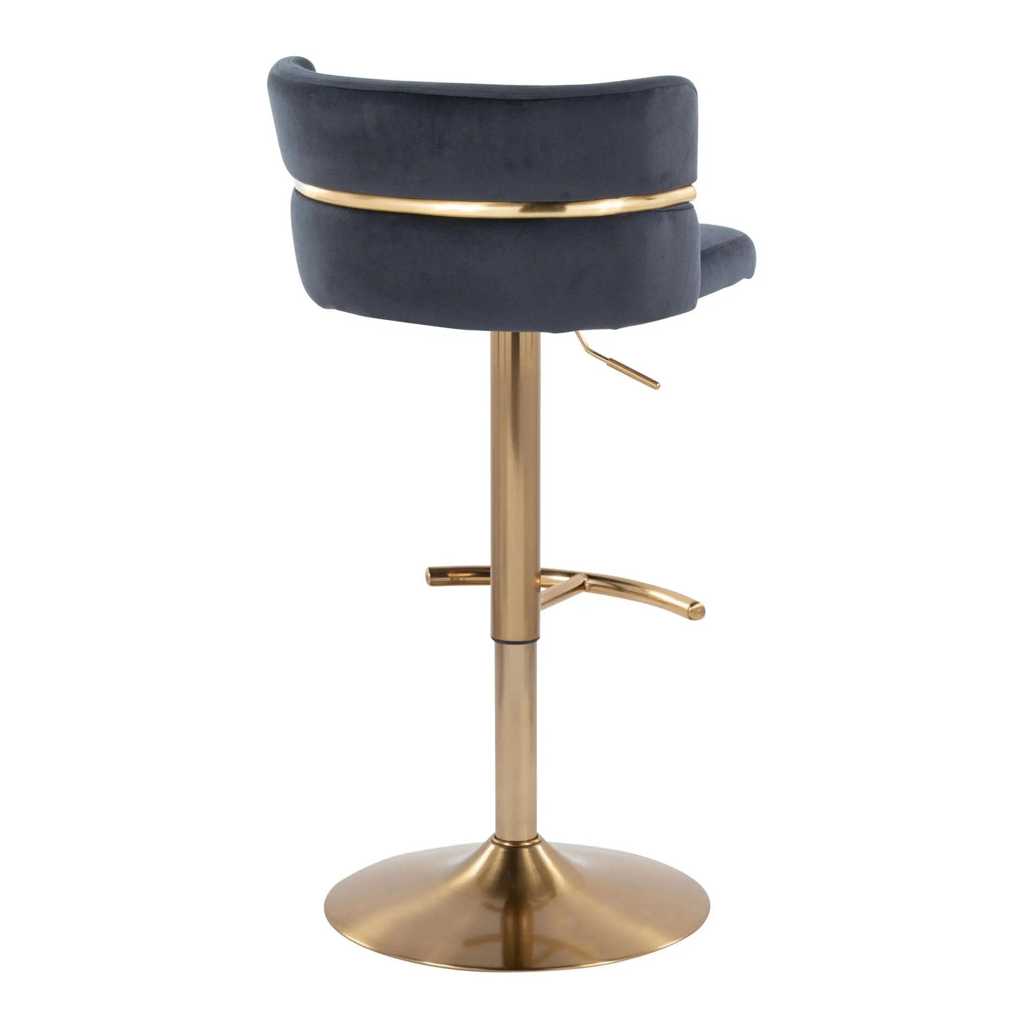 Cinch - Glam / Art Deco Adjustable Barstool With Swivel With Rounded T Footrest (Set of 2) by Unique Piece Furniture