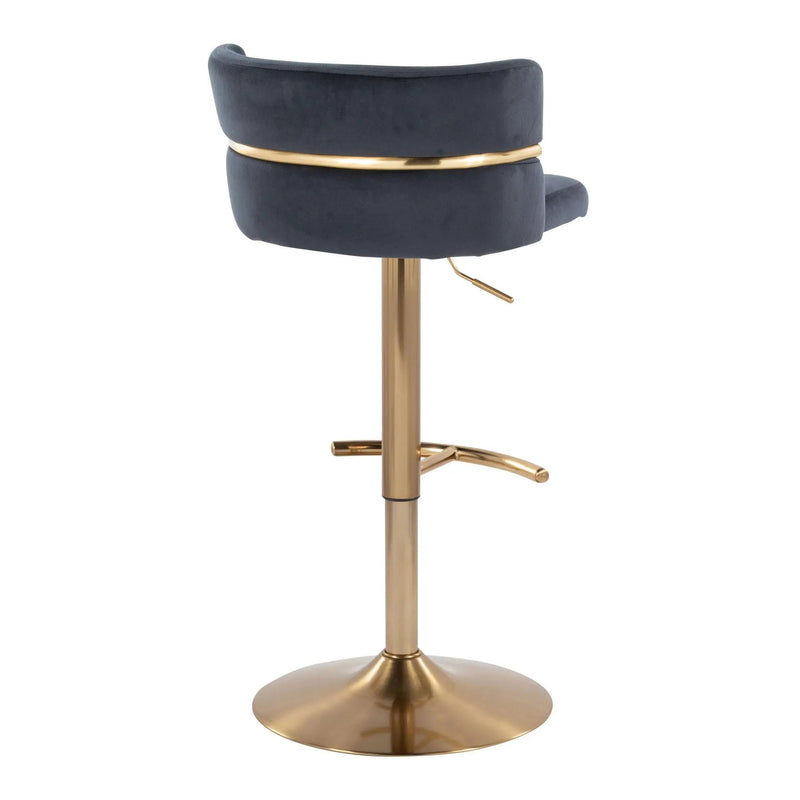 Cinch - Glam / Art Deco Adjustable Barstool With Swivel With Rounded T Footrest (Set of 2) by Unique Piece Furniture