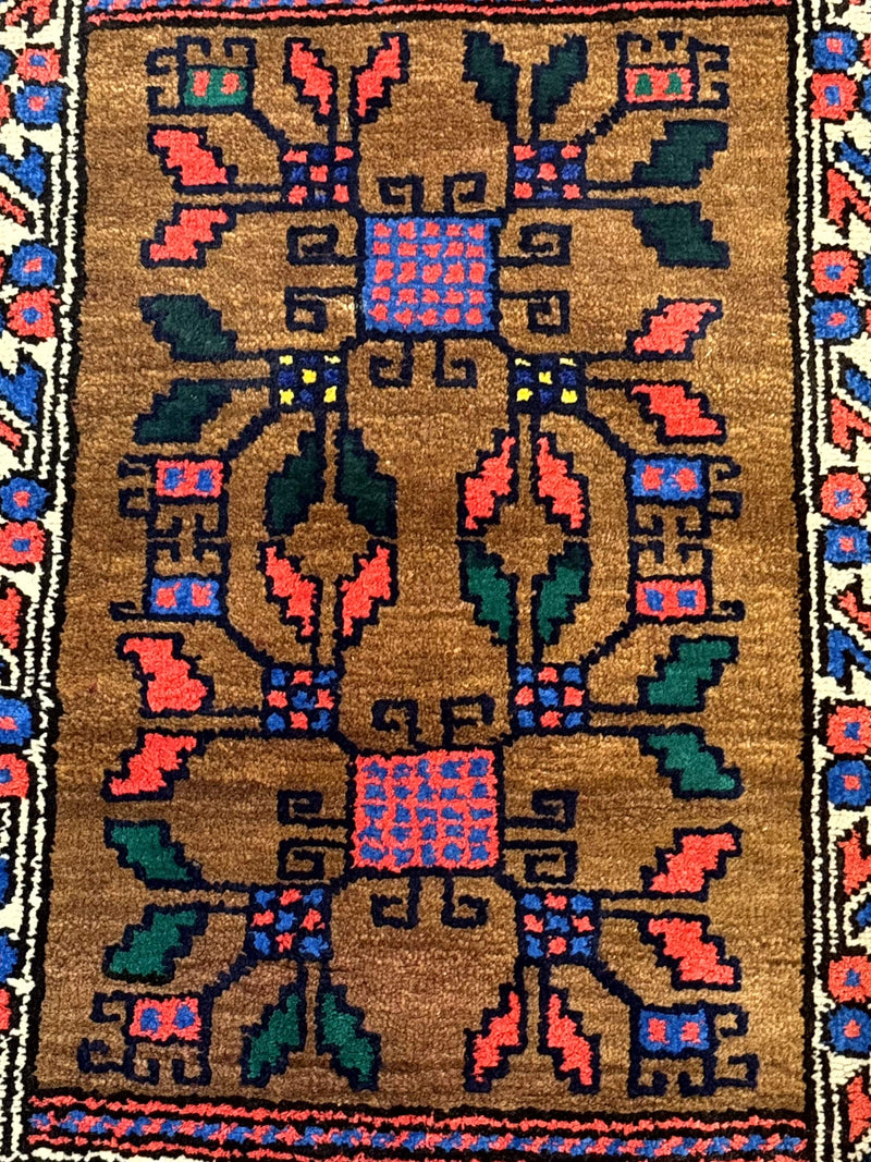 Small Persian Baluchi Rug, Tribal Rug, Brown, Multicolor by Jewel Rugs