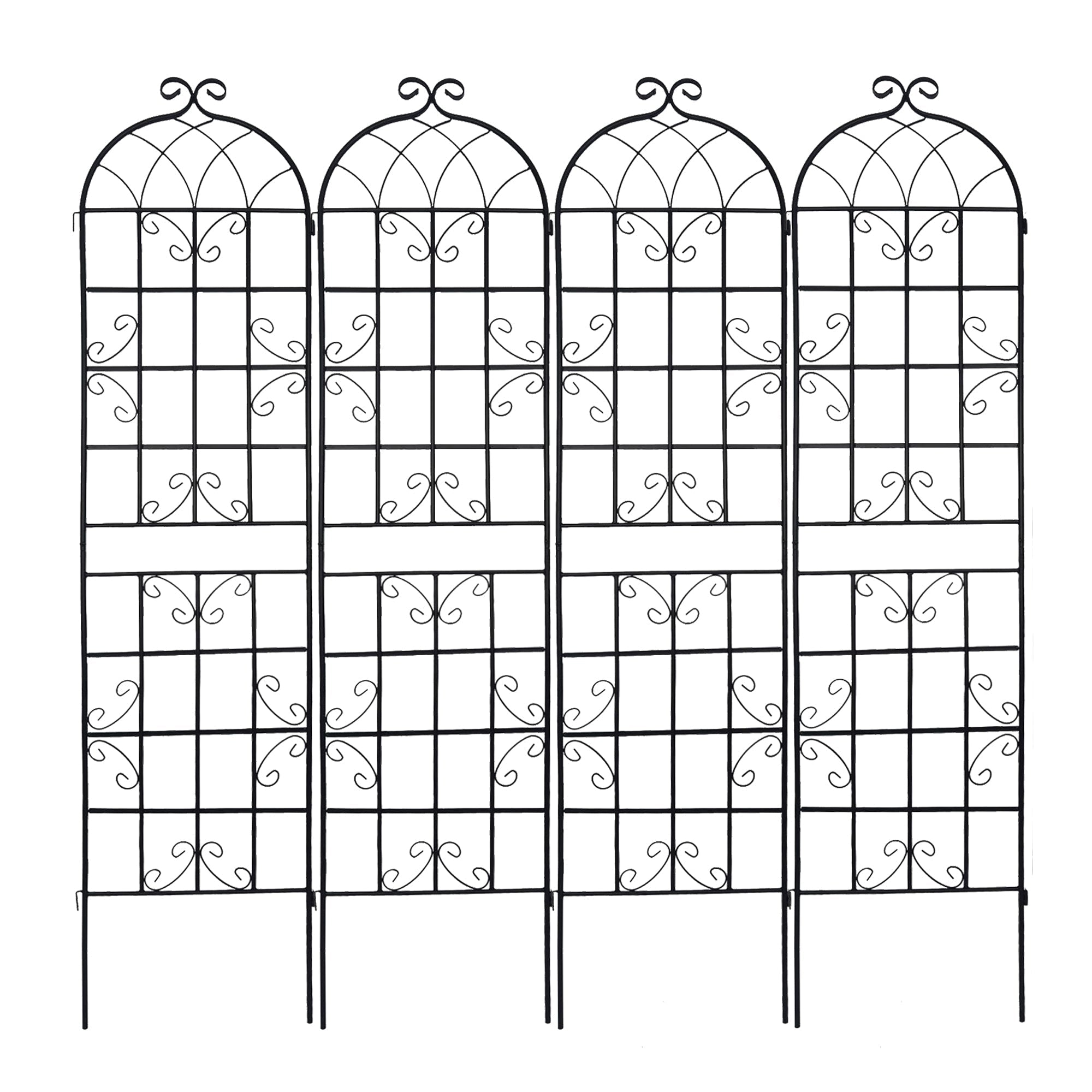 Metal Garden Trellis 4 Pack Rustproof Climbing Plant Supports by HouseOfZazla