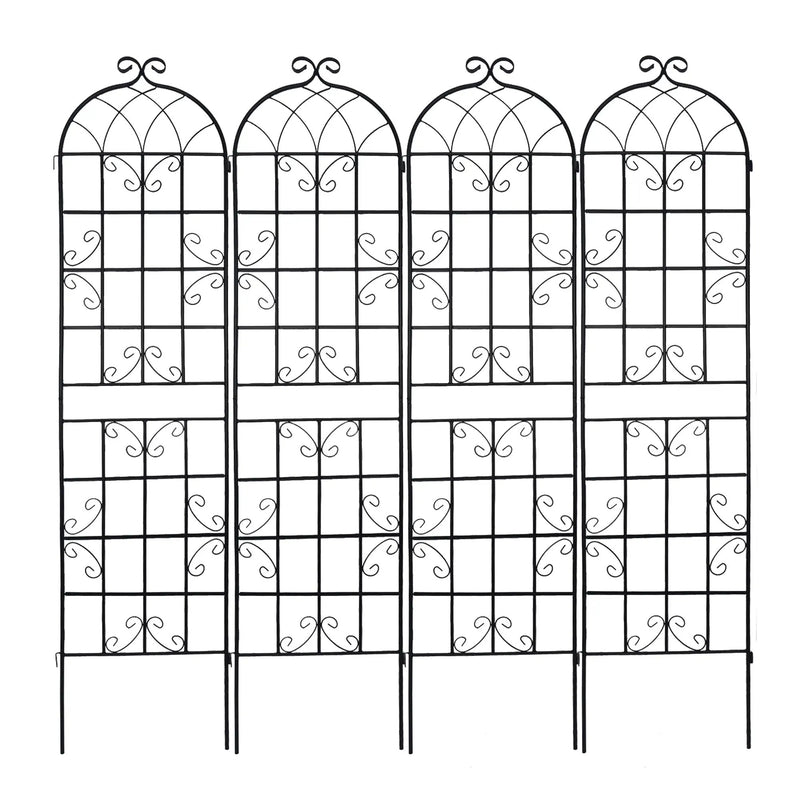 Metal Garden Trellis 4 Pack Rustproof Climbing Plant Supports by HouseOfZazla