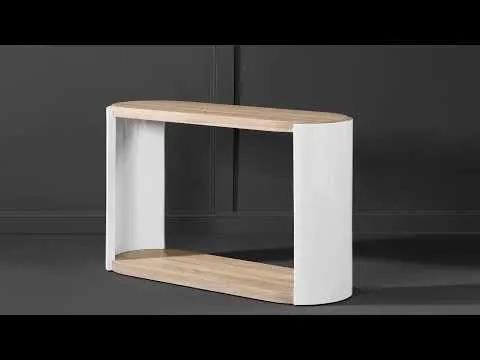 Zoma - Sofa Table - Oak & White High Gloss by Unique Piece Furniture