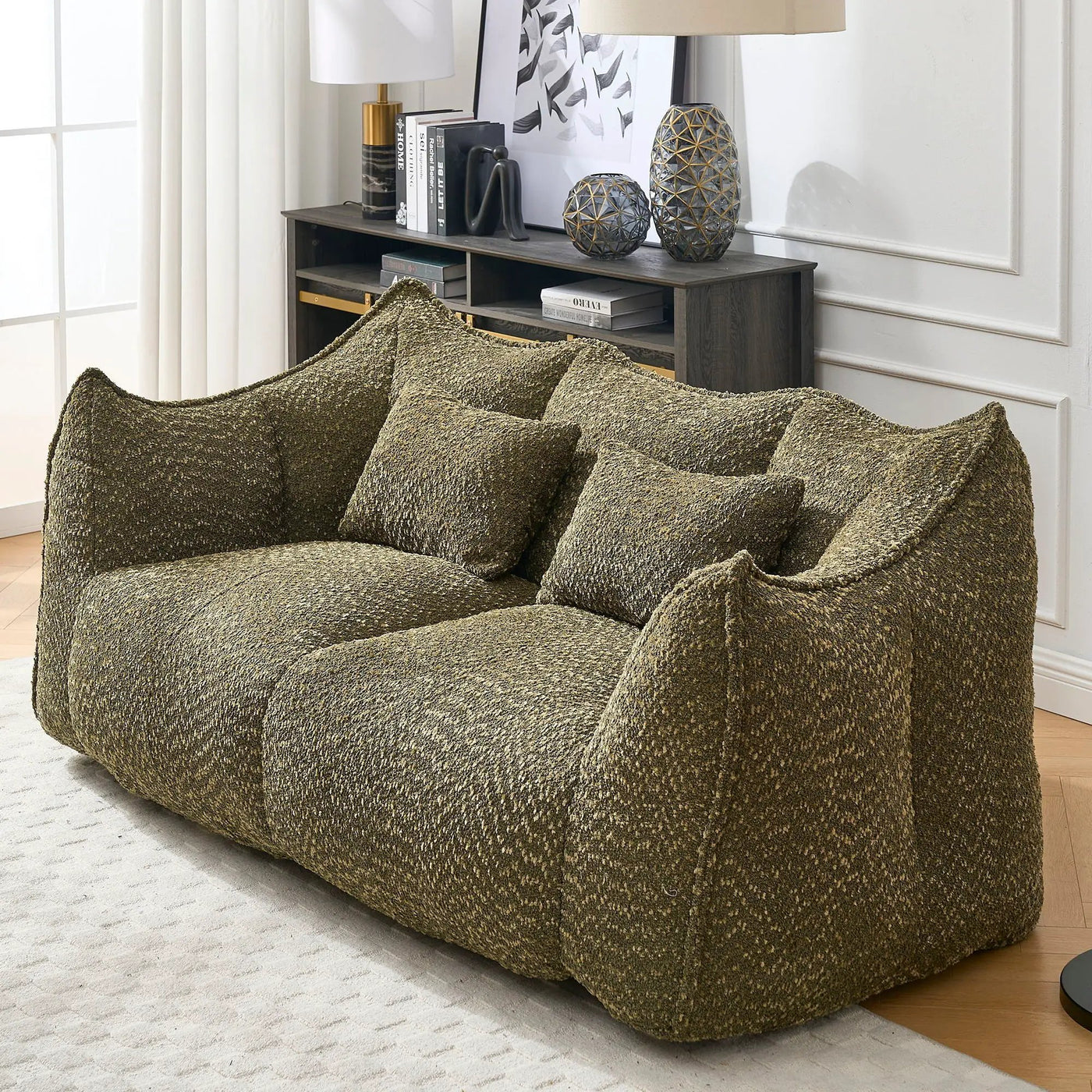 Comfortable Dual Beanbag Chair With High Resilience Foam Core For 2 People by Unique Piece Furniture