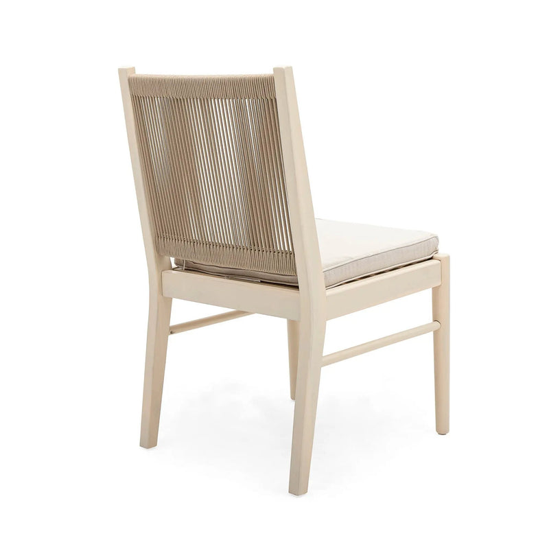 Cordoba - Dining Chair (Set of 2) With Acacia Wood Frame And Water Repellent Fabric - Beige / Yellow by HouseOfZazla