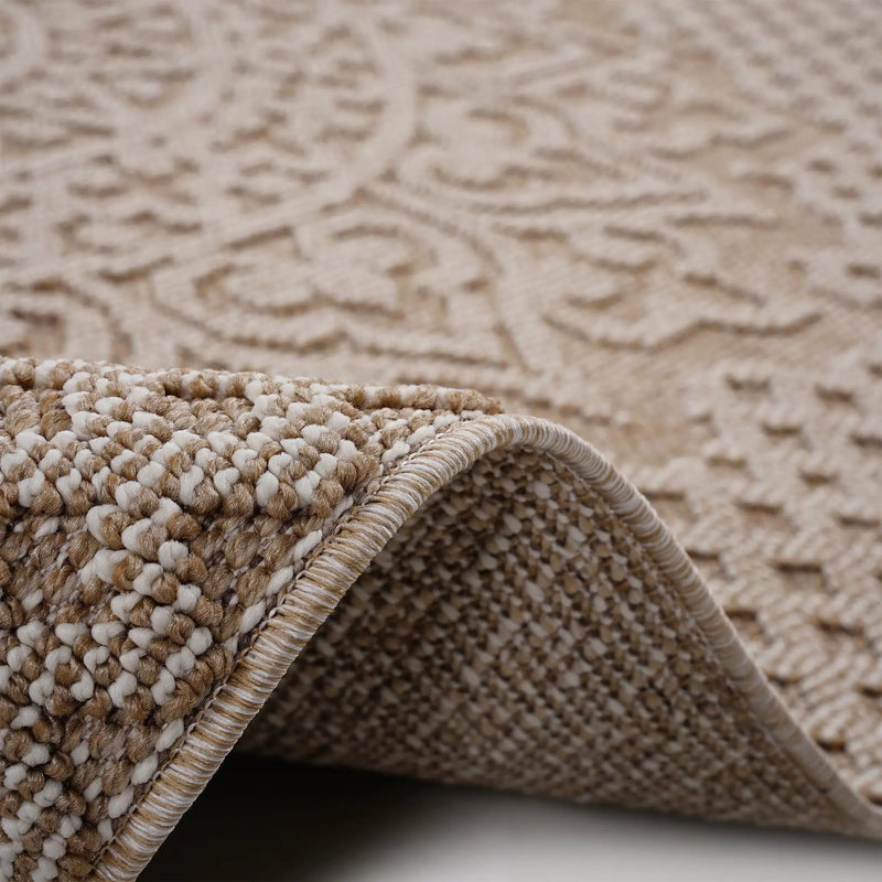 Guros - 6' X 9' Medallion Indoor / Outdoor Area Rug - Beige by Unique Piece Furniture