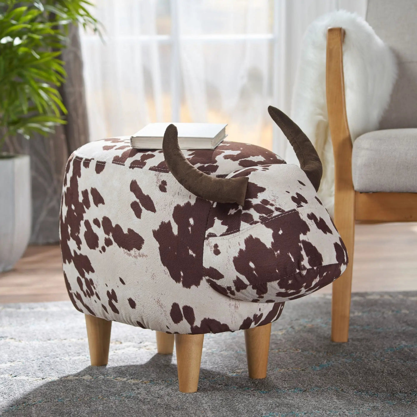 Cow Shaped Ottoman Footstool by HouseOfZazla