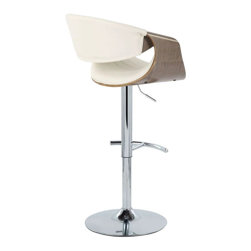 Symphony - Mid Century Modern Adjustable Barstool With Swivel & Rounded T Footrest (Set of 2) by HouseOfZazla