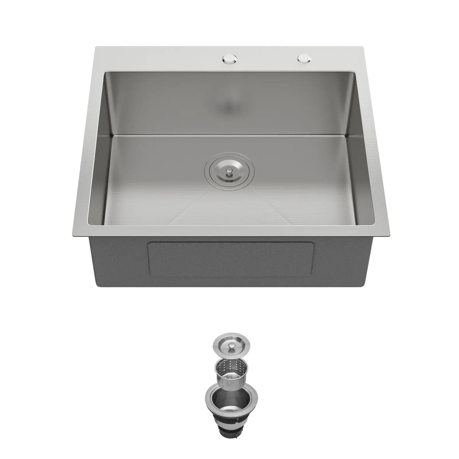 24 x 18 x 9 Inch Kitchen Sink Drop-In 16 Gauge Stainless Steel by HouseOfZazla