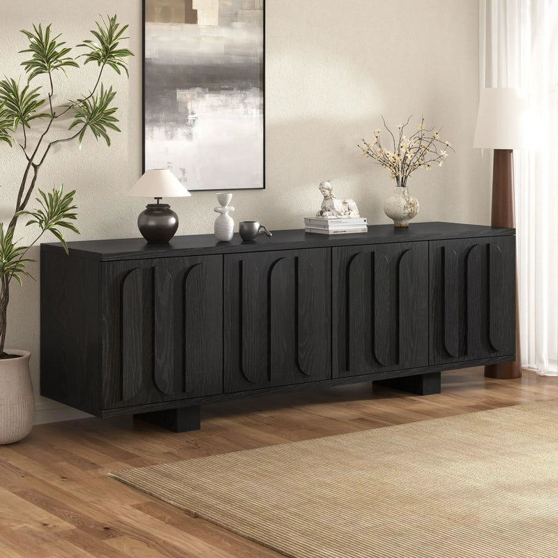Vibe Haus 63'' Farmhouse TV Stand for TVs up to 75 Inches by HouseOfZazla