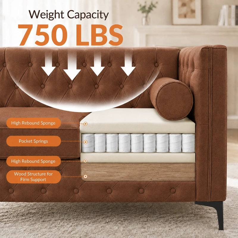 Elegant Button Tufted Sofa by HouseOfZazla