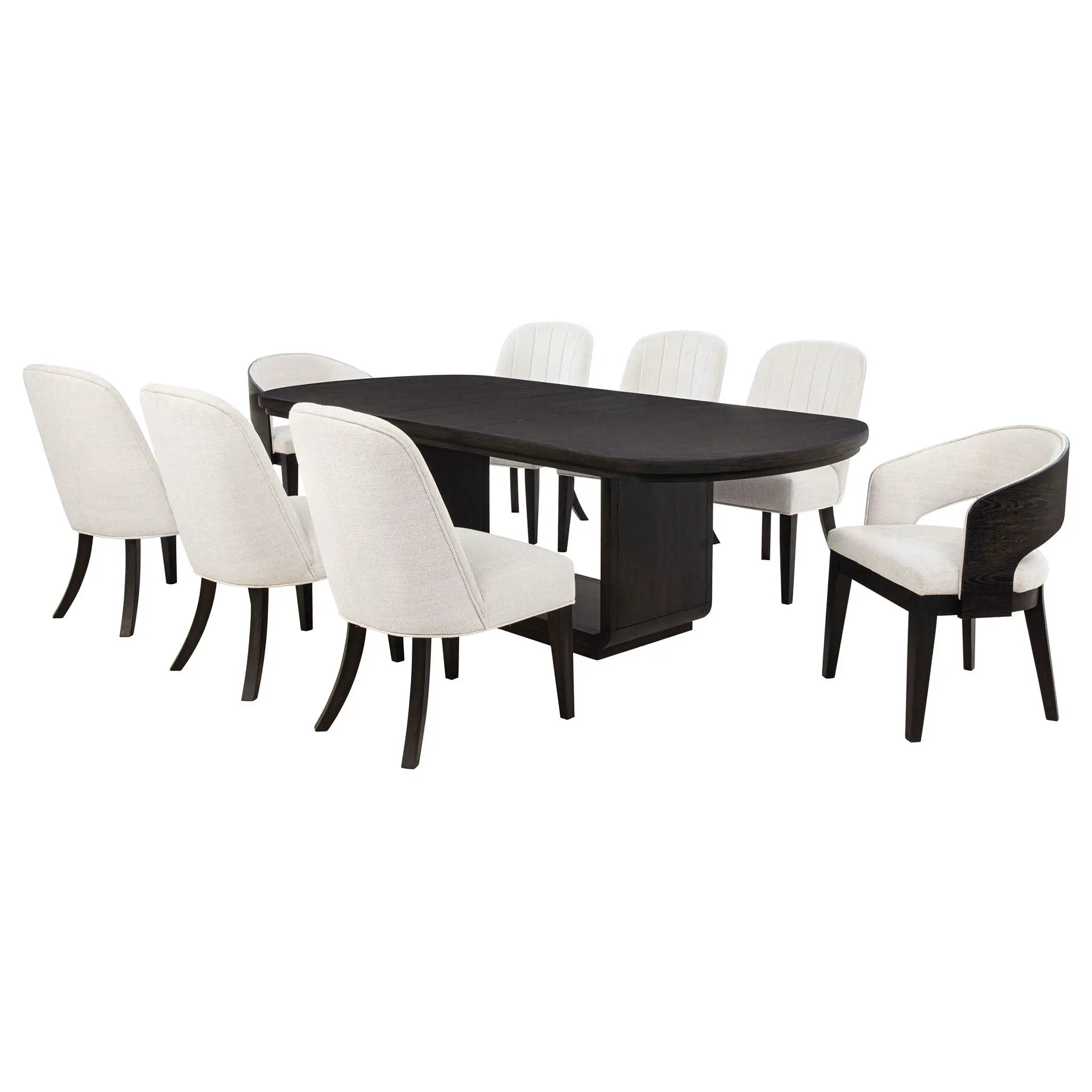 Leandro 9-piece Rectangular Dining Table Set Burnished Black by Unique Piece Furniture
