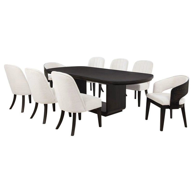 Leandro 9-piece Rectangular Dining Table Set Burnished Black by Unique Piece Furniture