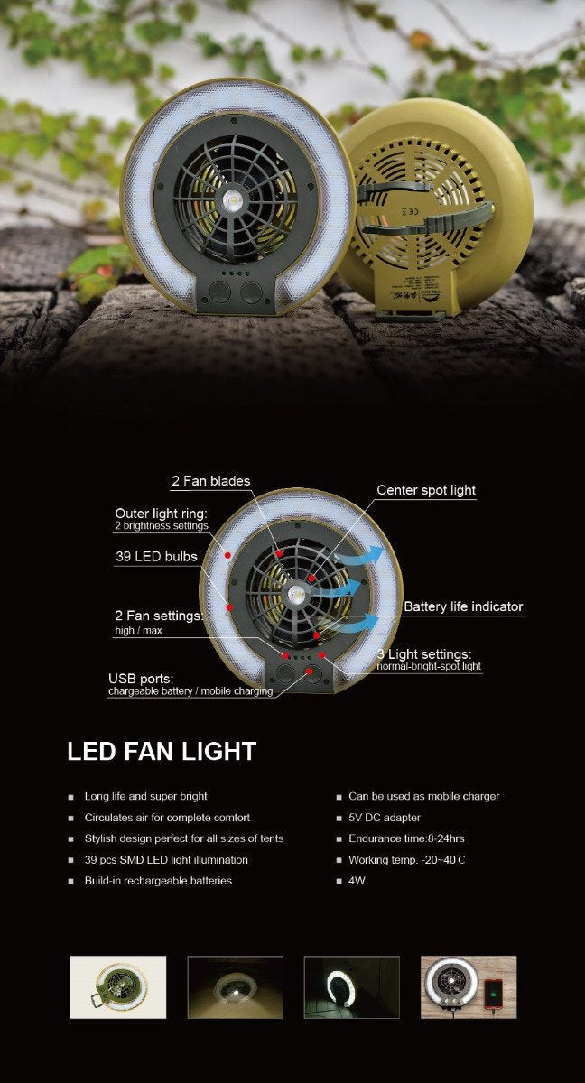 TRU De-LIGHT LiteBreeze LED Multi-Use Multipurpose Disc Fan / Light For Work / Play - Indoor / Outdoor Use, photo 4 of 8
