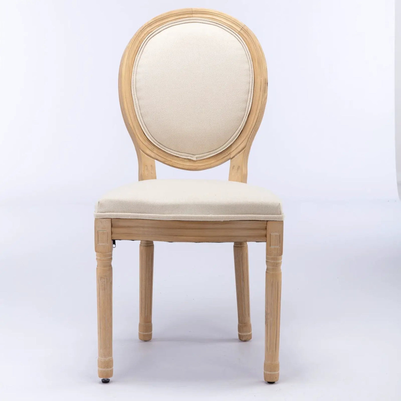 French Style Solid Wood Frame Antique Painting Fabric Back Dining Chair (Set of 2) by HouseOfZazla