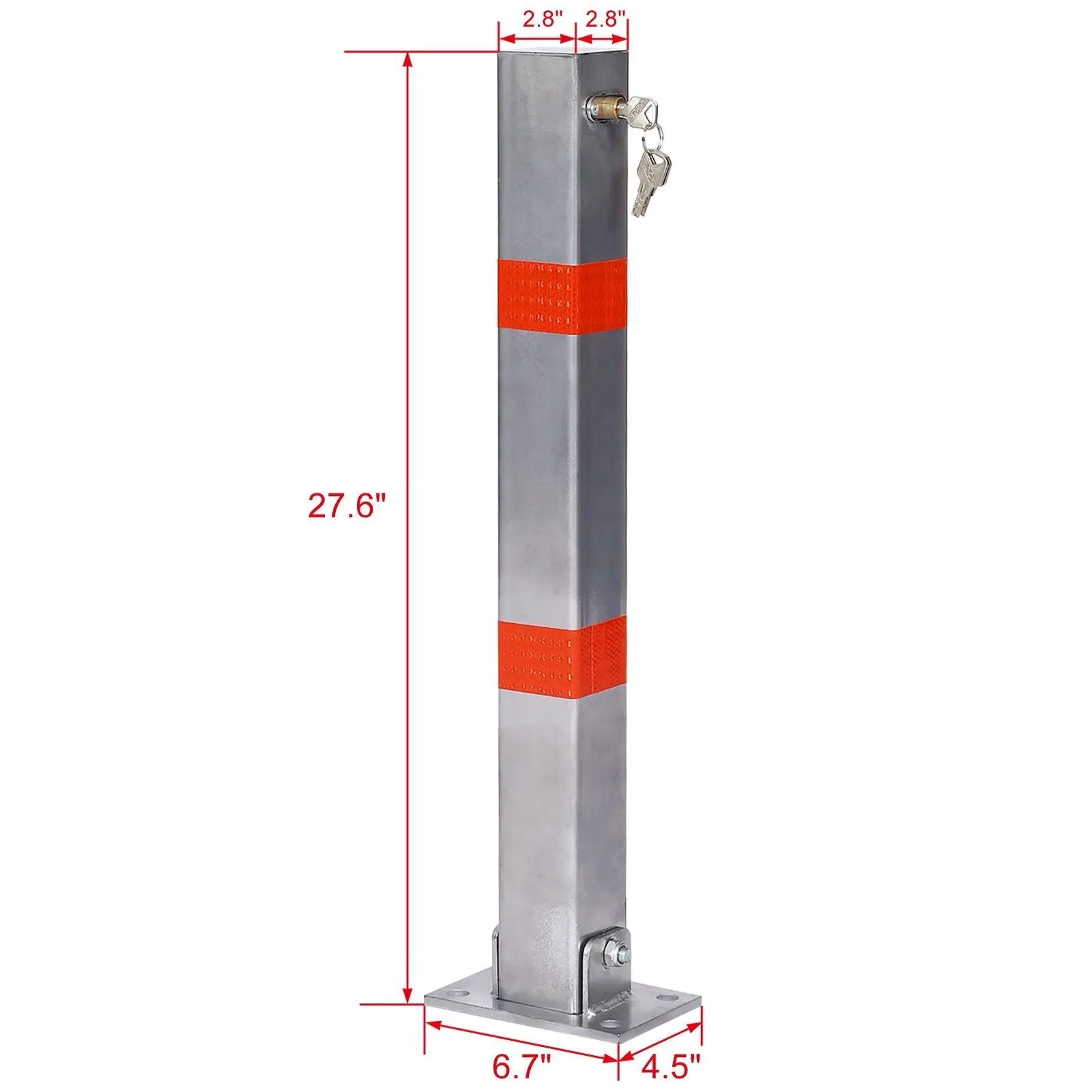 Square Parking Bollard Pole Barrier With Lock for Car Parking Protection and Home Garage by HouseOfZazla
