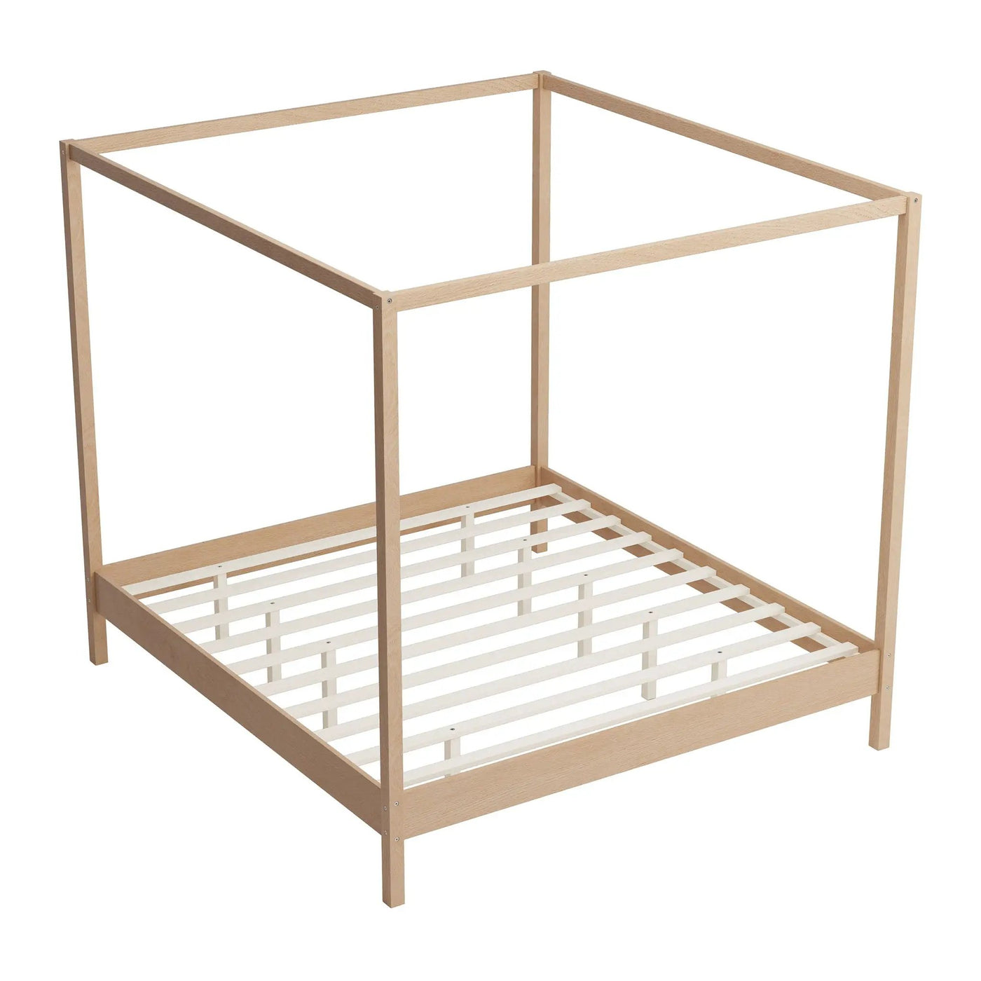 Canopy Bed Frame 4 Poster Platform Bed With Slats Support, No Box Spring Needed by HouseOfZazla
