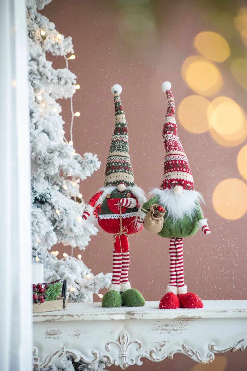 Set of 2 Fabric Standing Holiday Gnomes by HouseOfZazla