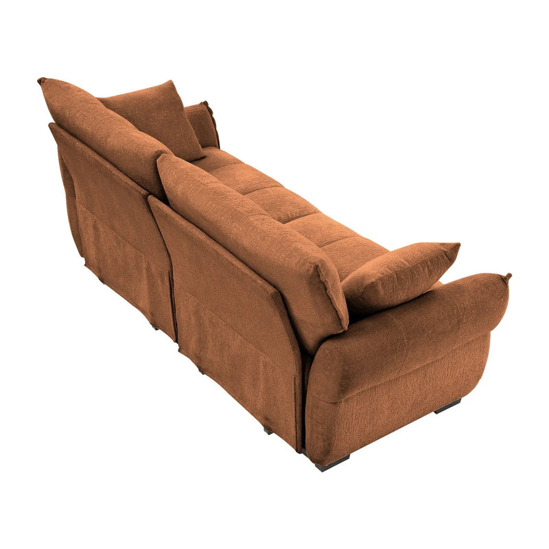 Modern Sofa & Pillows, Textured Cover, High Rebound Cushions by HouseOfZazla