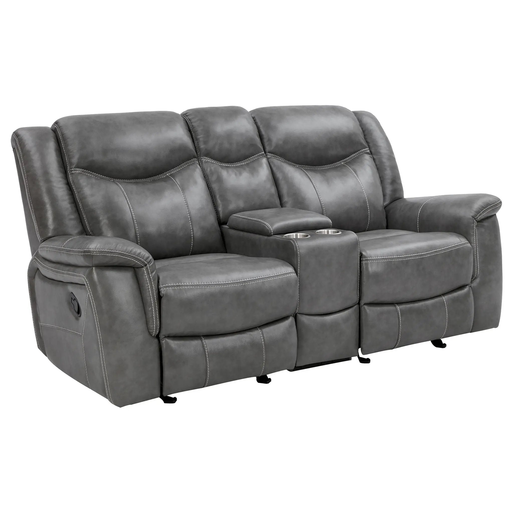 Conrad 3-piece Upholstered Padded Arm Motion Sofa Set Grey by Unique Piece Furniture