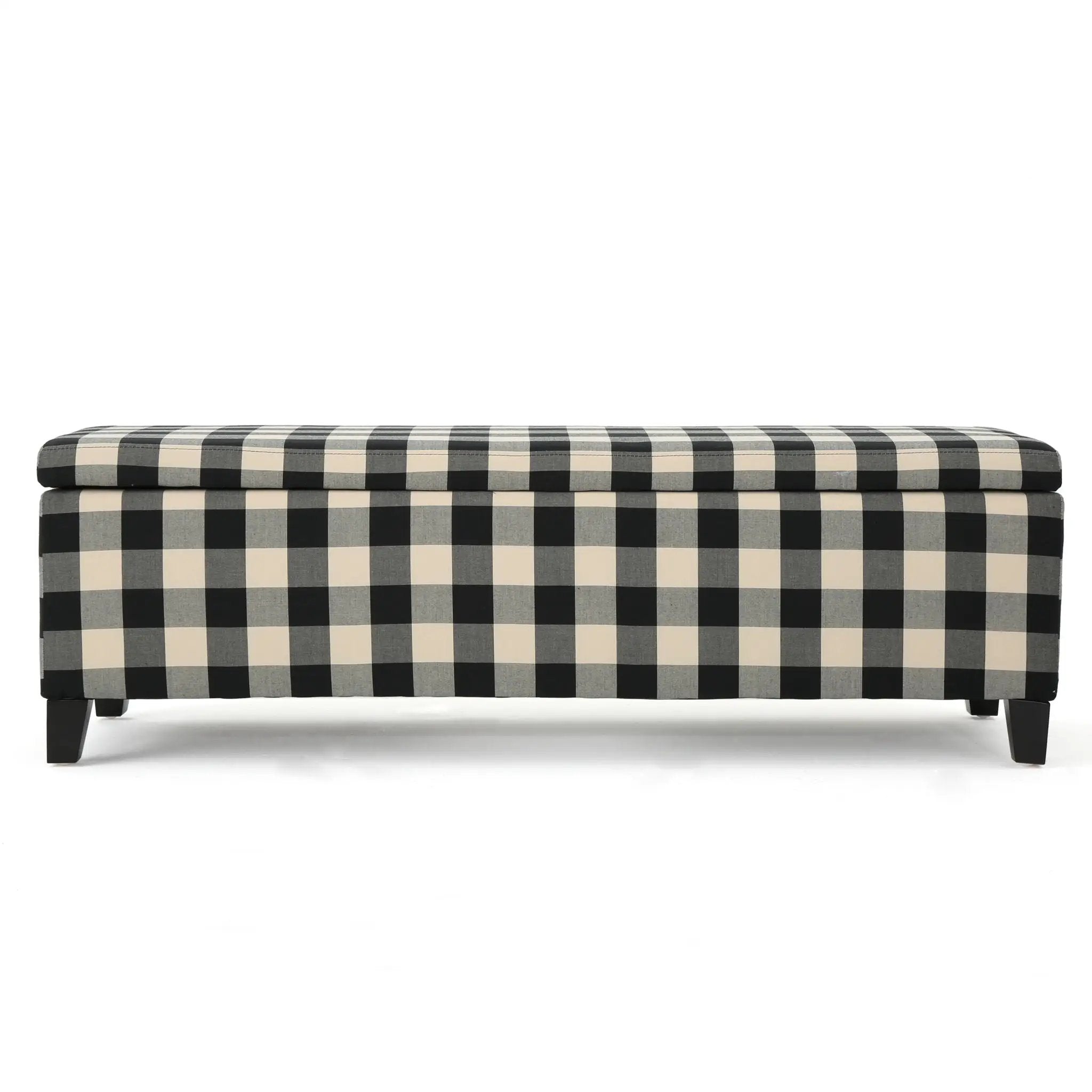 Contemporary Storage Ottoman With Seating And Storage - Black by HouseOfZazla