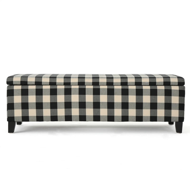 Contemporary Storage Ottoman With Seating And Storage - Black by HouseOfZazla