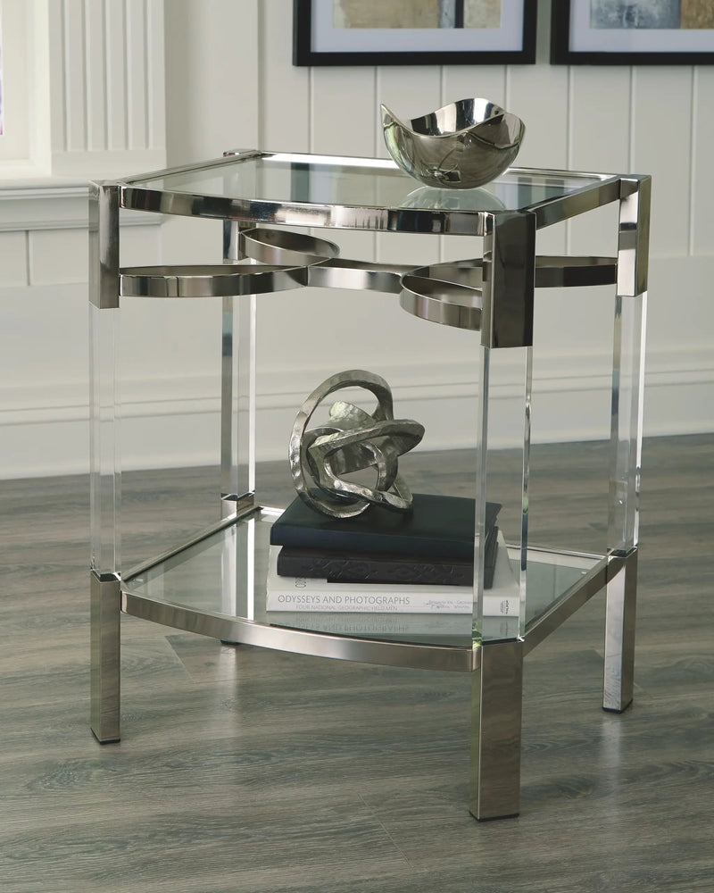 Chaseton - Accent Table - Clear / Silver Finish by Unique Piece Furniture