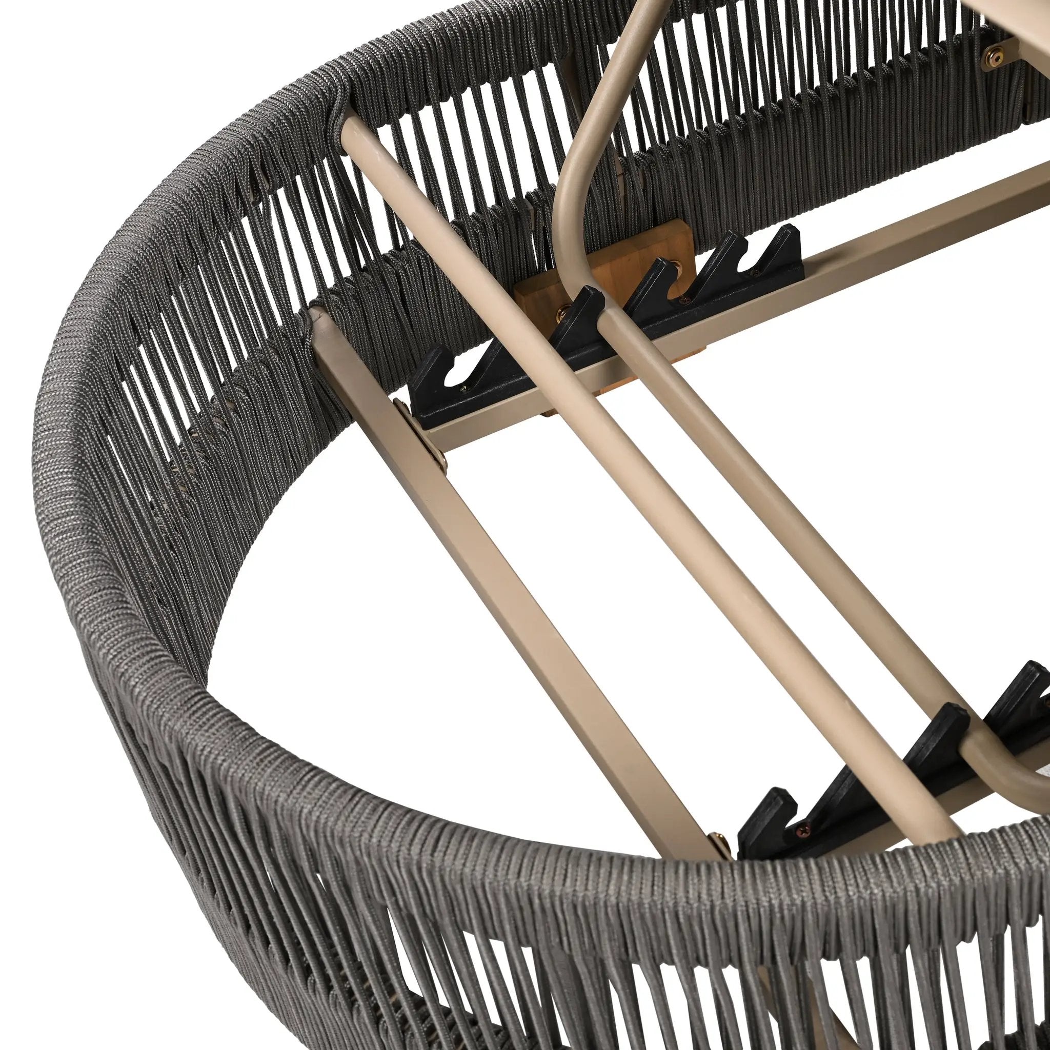 Outdoor Acacia Wood Patio Adjustable Lounge Chair - Grey Rope by HouseOfZazla