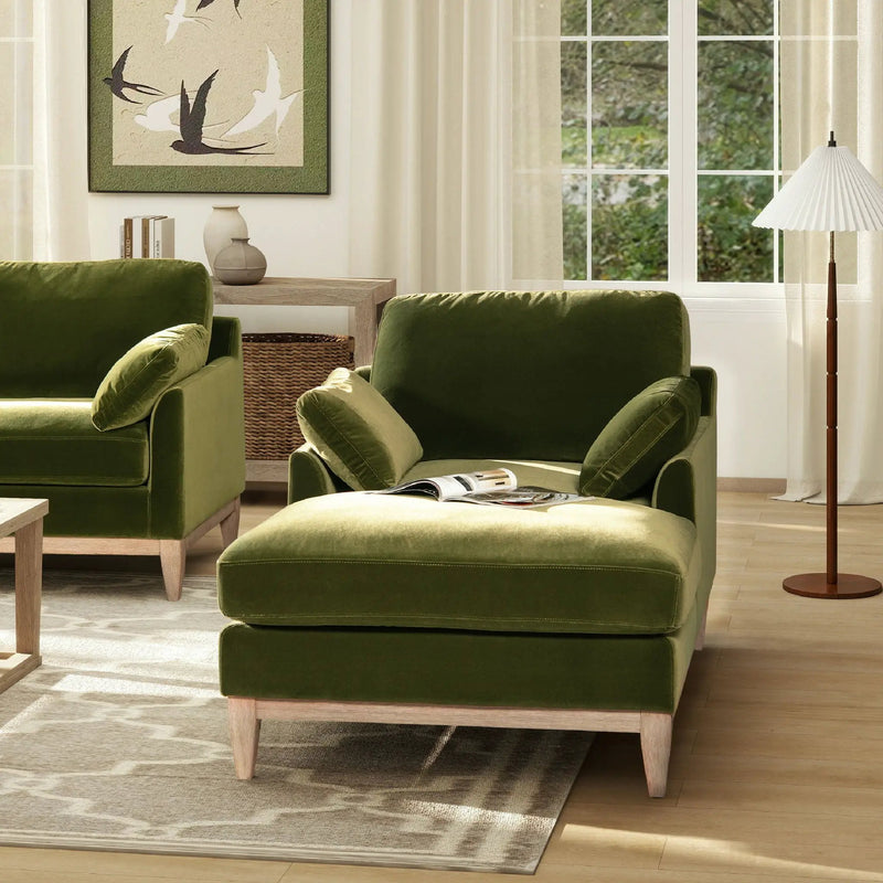 Pasadena - Modern Farmhouse Chaise Lounge Chair - Olive Green by Unique Piece Furniture