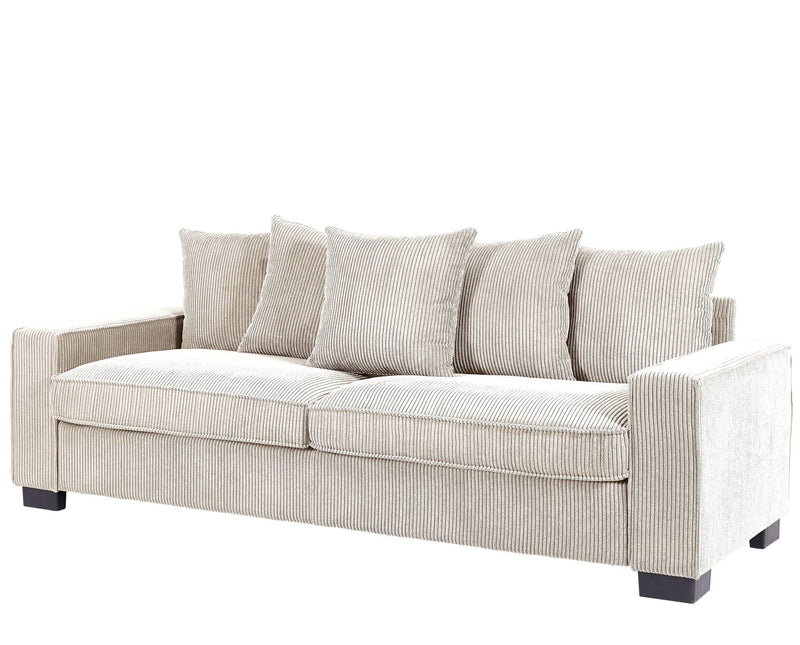Luxe Sofa With 5 Matching Toss Pillows, Sleek Design, Spacious And Comfortable 3 Seater Couch by HouseOfZazla