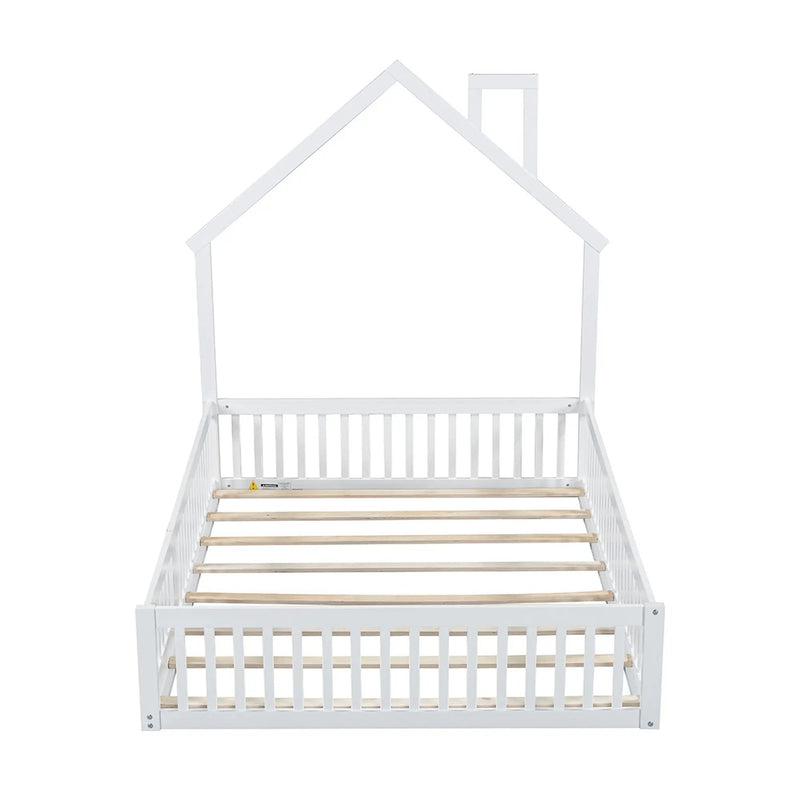 House Platform Bed With Guardrail by HouseOfZazla