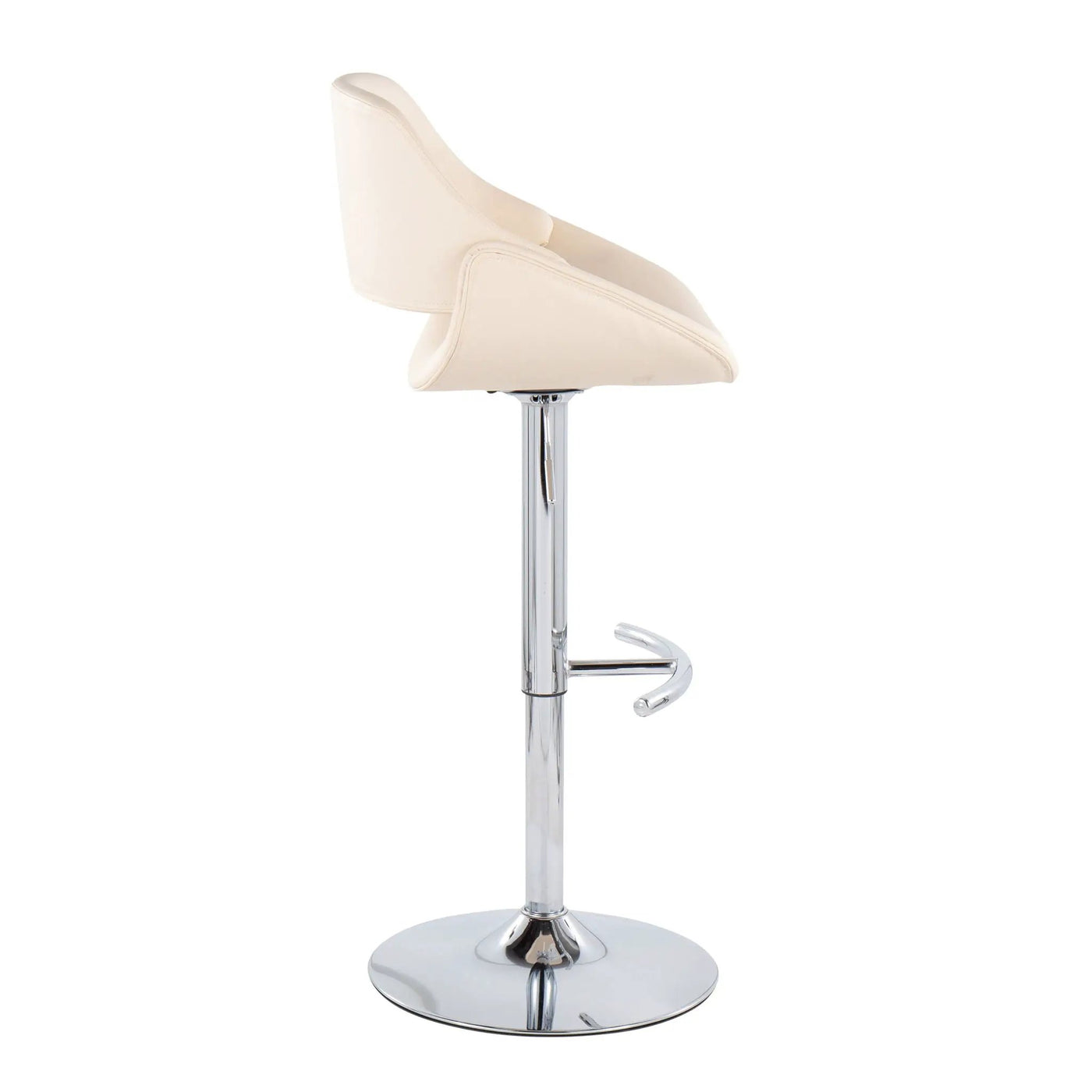 Fabrico - Contemporary Adjustable Bar Stool With Rounded T Footrest (Set of 2) by HouseOfZazla