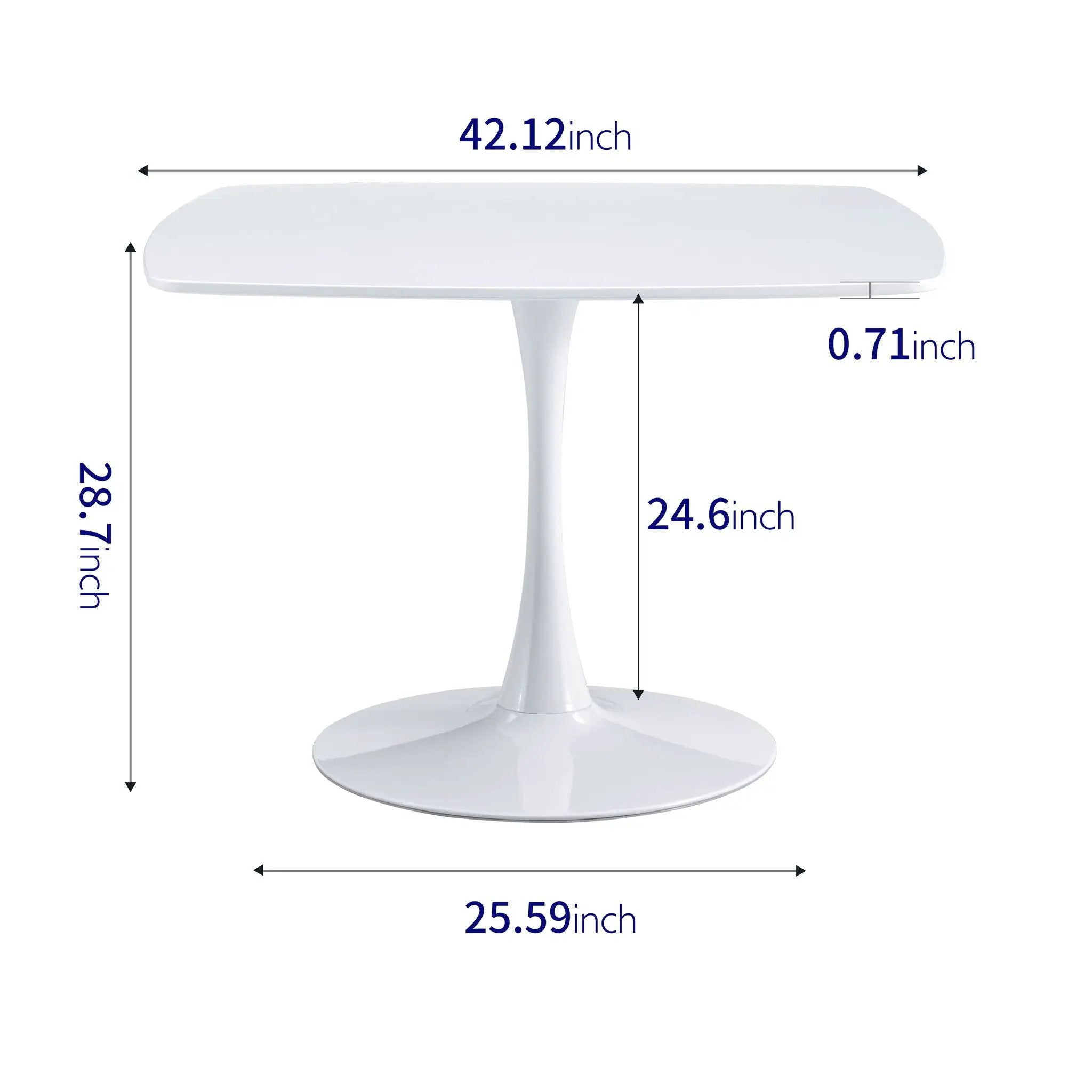 Table Mid-Century Dining Table For 4-6 People With Round Table Top, Pedestal Dining Table, End Table Leisure Coffee Table by Unique Piece Furniture