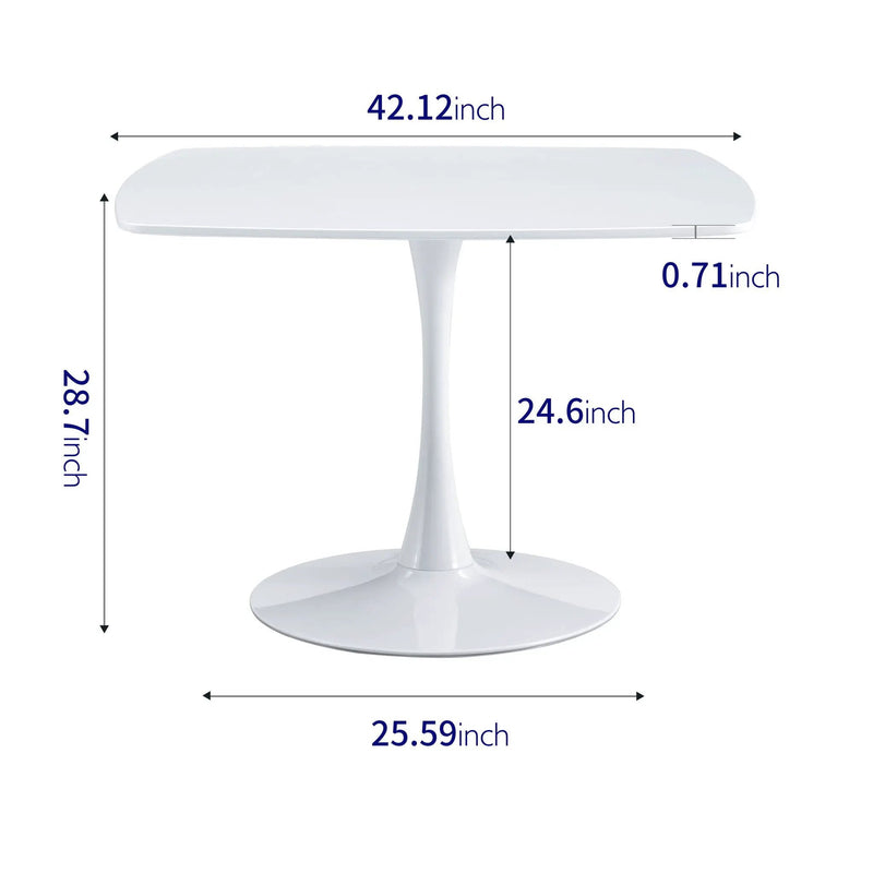 Table Mid-Century Dining Table For 4-6 People With Round Table Top, Pedestal Dining Table, End Table Leisure Coffee Table