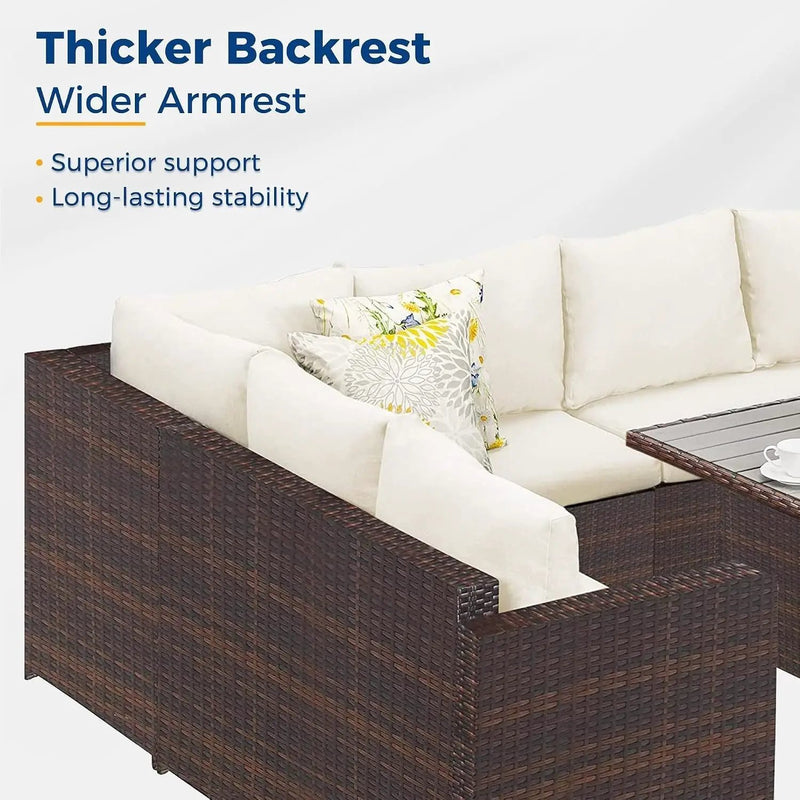 7 Piece Outdoor Wicker Patio Furniture Set, photo 5 of 9