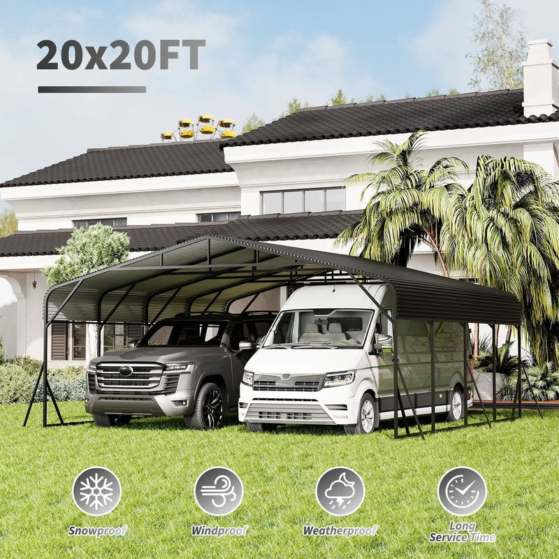 Heavy Duty Carport, All Weather Shelter - Black by HouseOfZazla