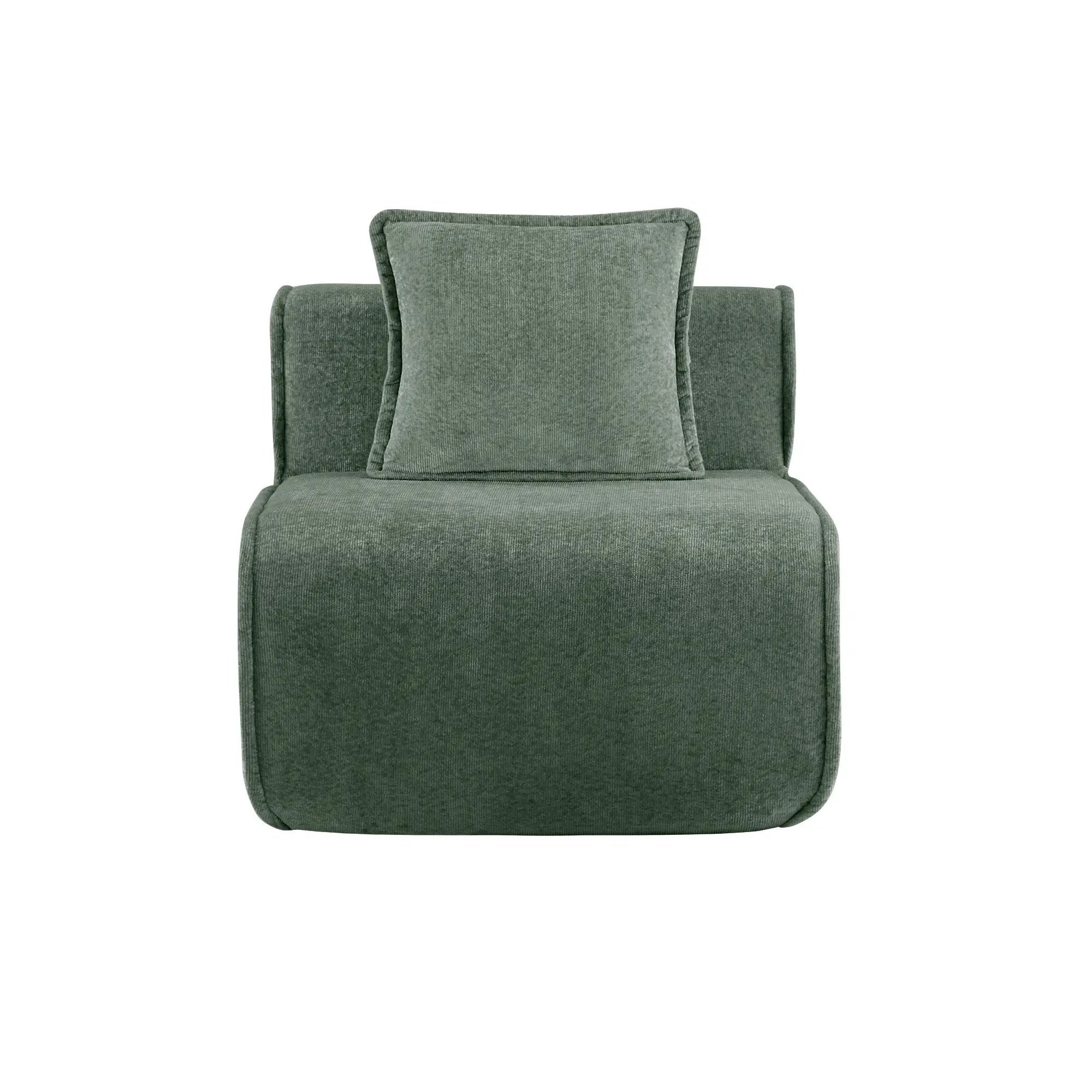 Armless Sofa Velvet-Green by HouseOfZazla