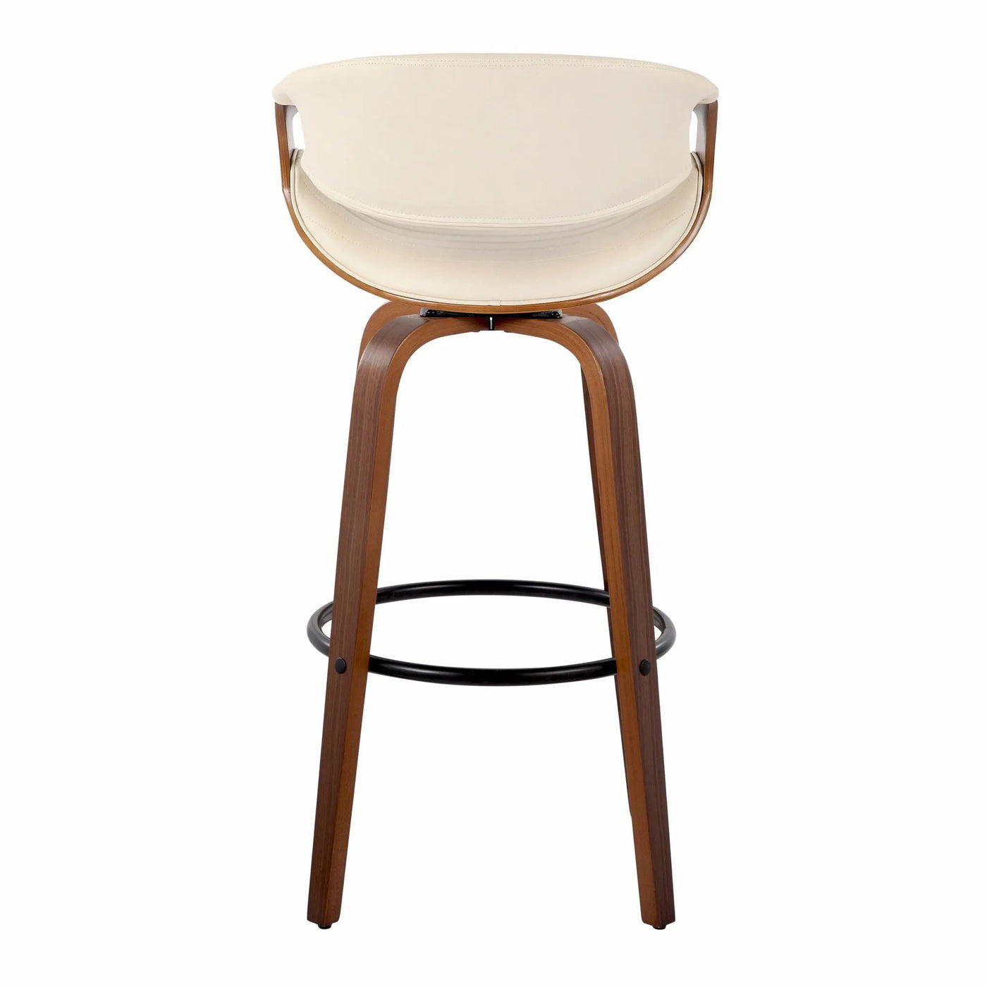 Symphony - Mid Century Modern Fixed Height Barstool With Swivel And Round Footrest (Set of 2) by HouseOfZazla