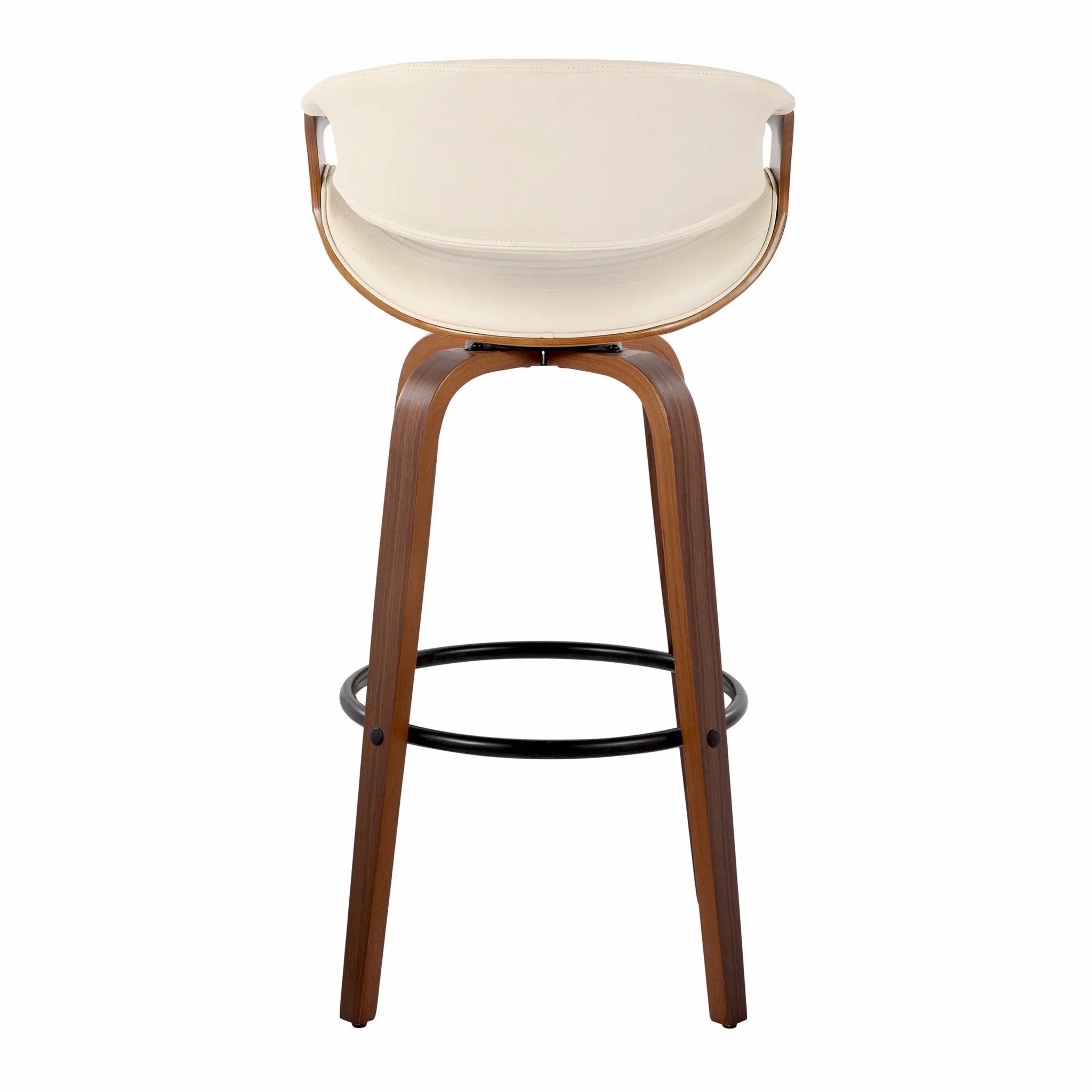 Symphony - Mid Century Modern Fixed Height Barstool With Swivel And Round Footrest (Set of 2) by HouseOfZazla