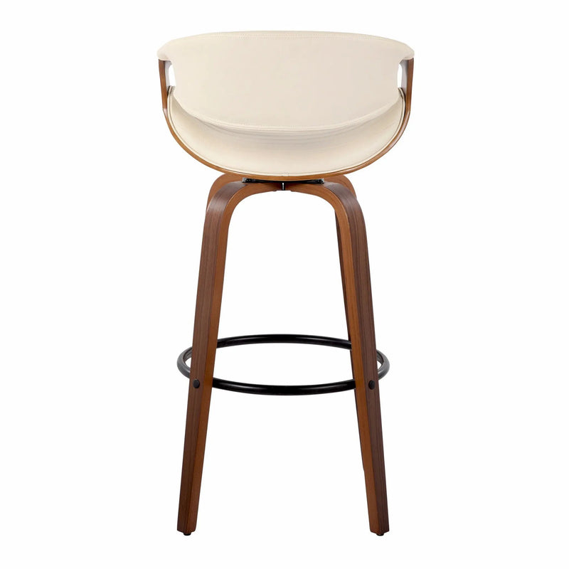 Symphony - Mid Century Modern Fixed Height Barstool With Swivel And Round Footrest (Set of 2) by HouseOfZazla