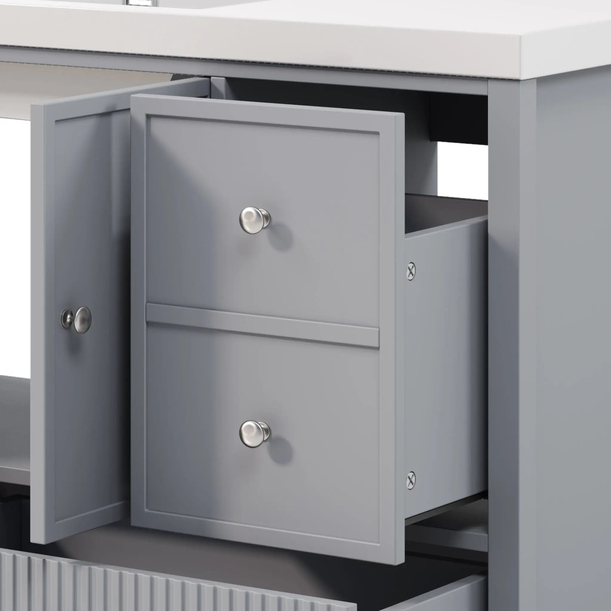 Bathroom Vanity With Separate Sink, Soft Close Doors And 4 Drawers by HouseOfZazla