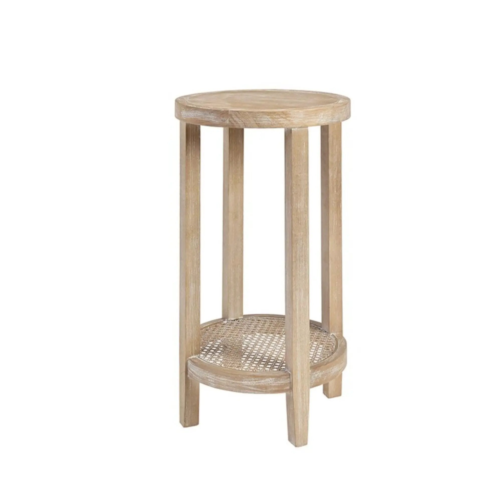 Bedford - Round Accent Table - Reclaimed Wheat by HouseOfZazla