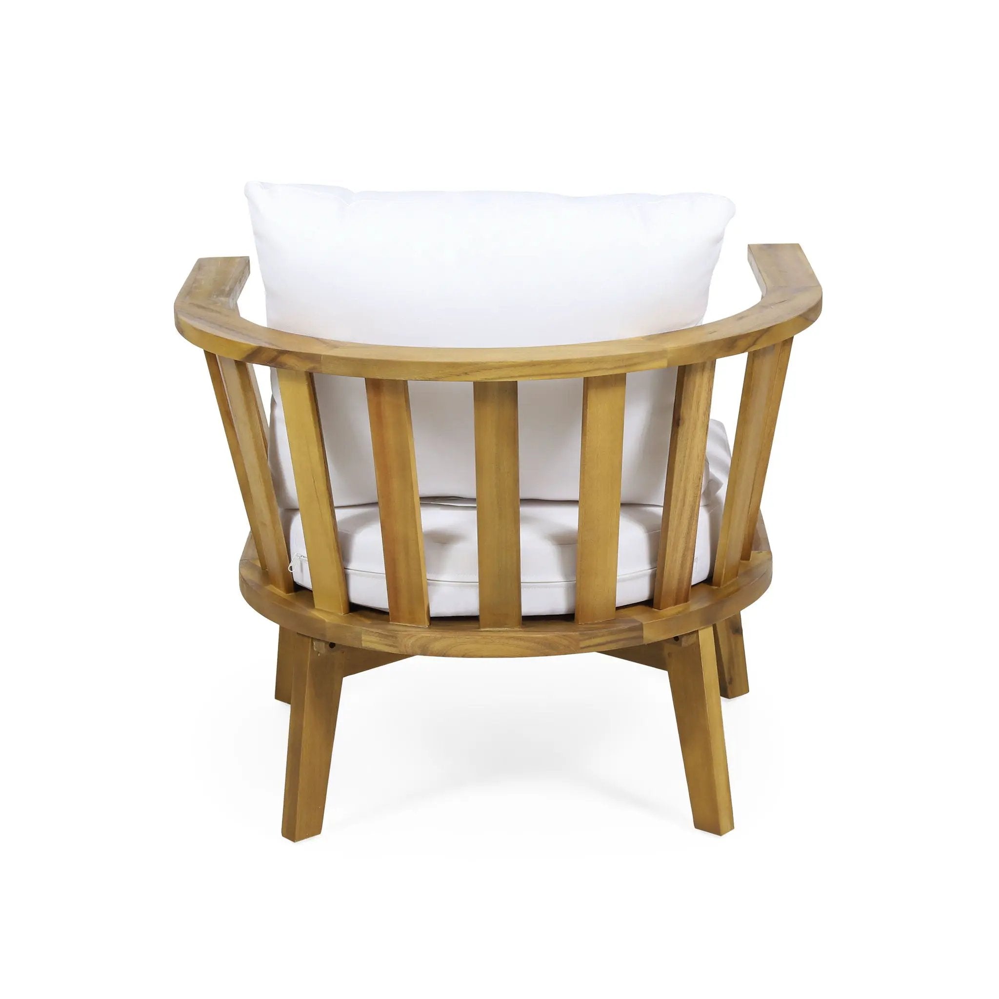 Outdoor Club Chair with Curved Backrest and Frame - White by HouseOfZazla